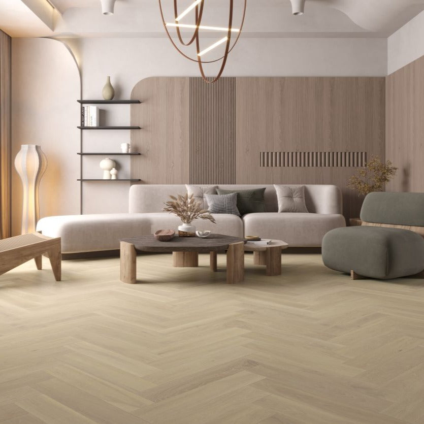 Limed Ash Herringbone Timber Flooring