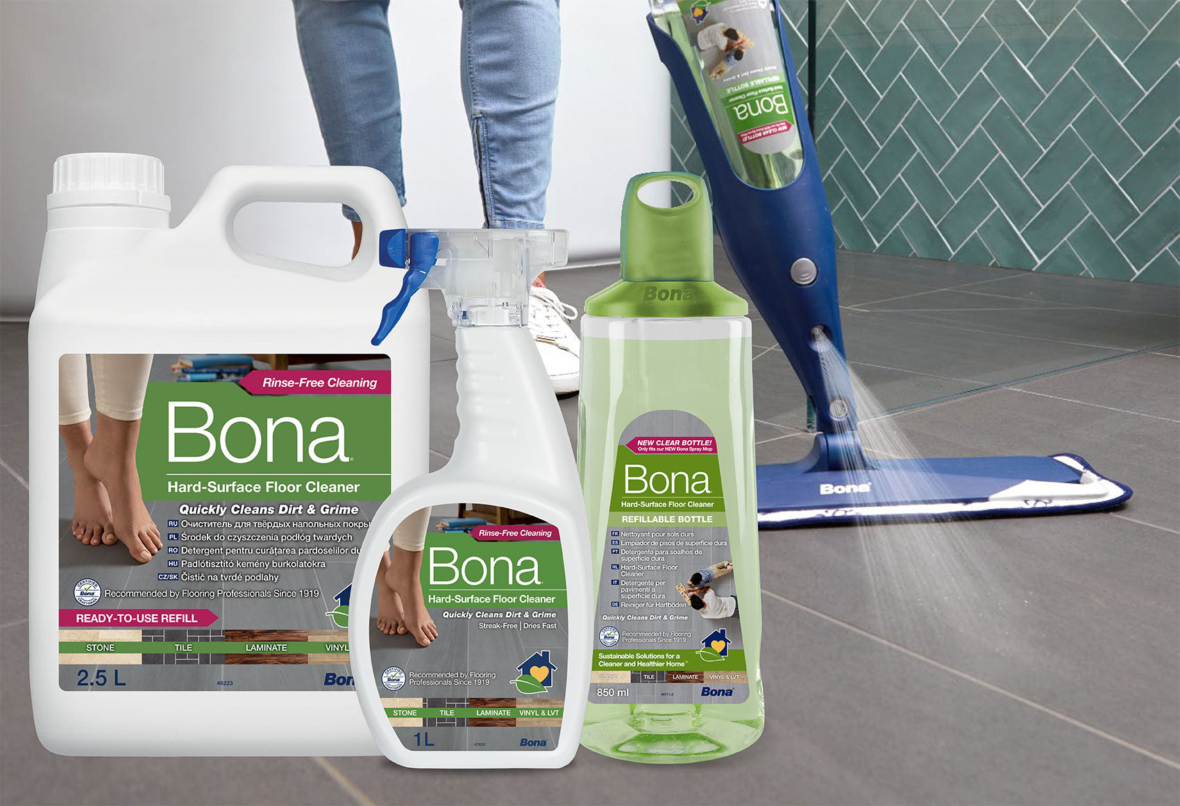 Bona Hard Surfaces Floor Cleaner 850ml Refill For Current Mop