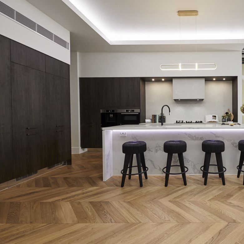 Champagne 21mm Chevron Flooring