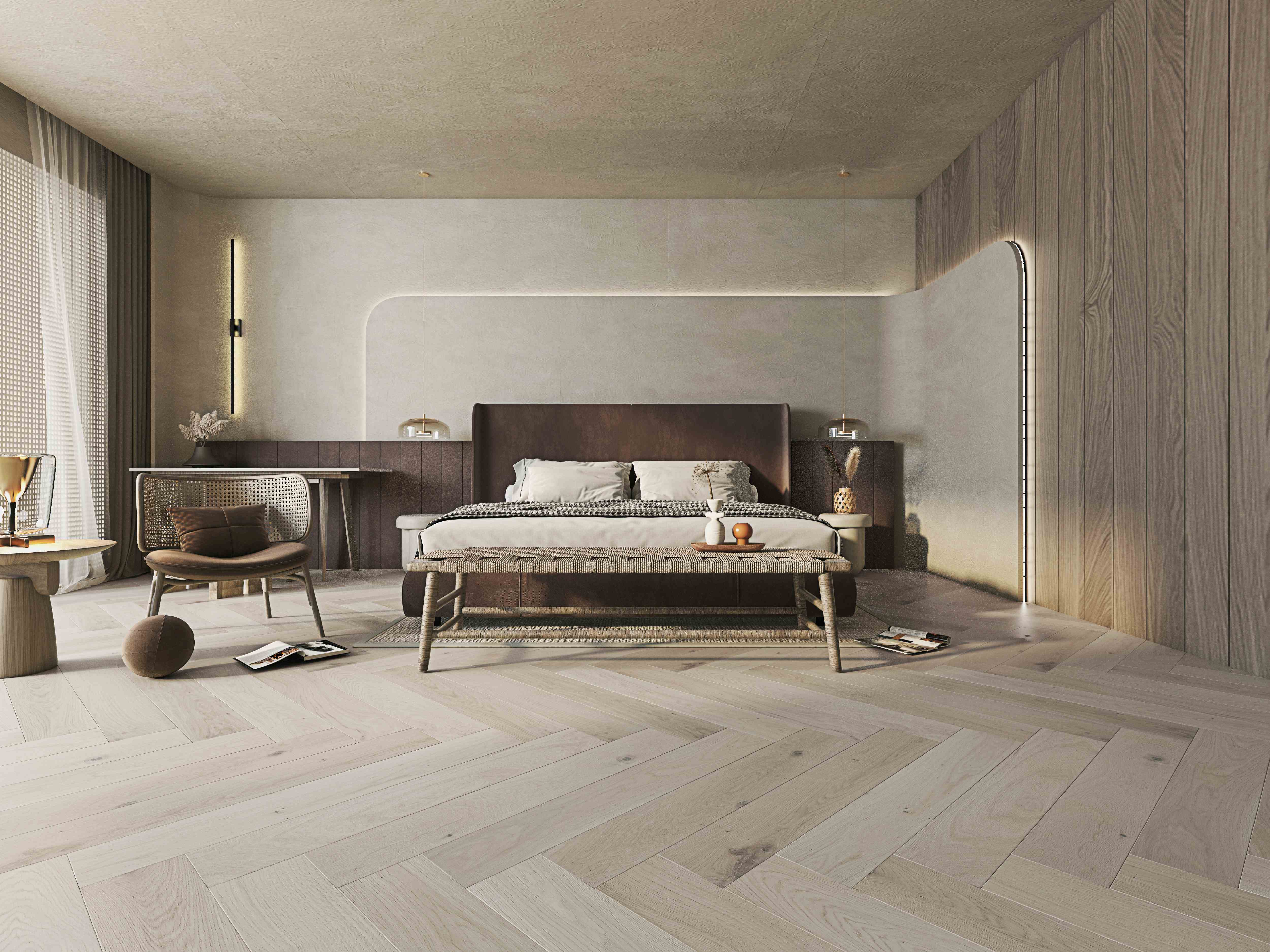 Wisteria Sands 15mm Herringbone Flooring