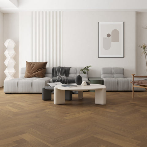 Coral Sand Herringbone Timber Flooring