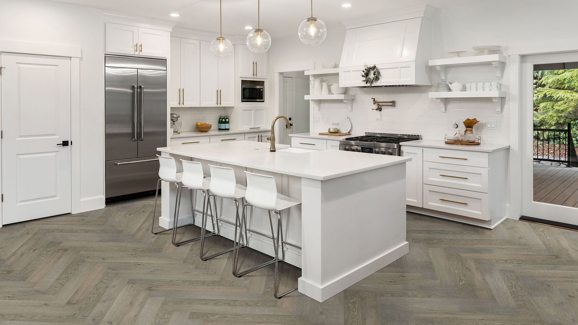 Greige European Oak Herringbone