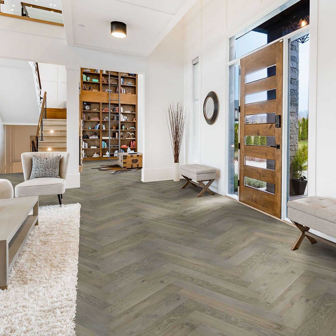 Greige European Oak Herringbone