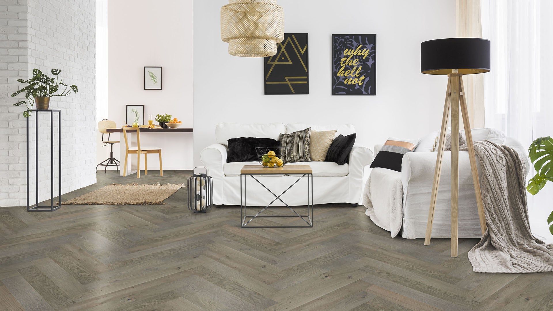 Greige European Oak Herringbone