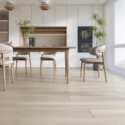 Almond White 8mm Hybrid Flooring