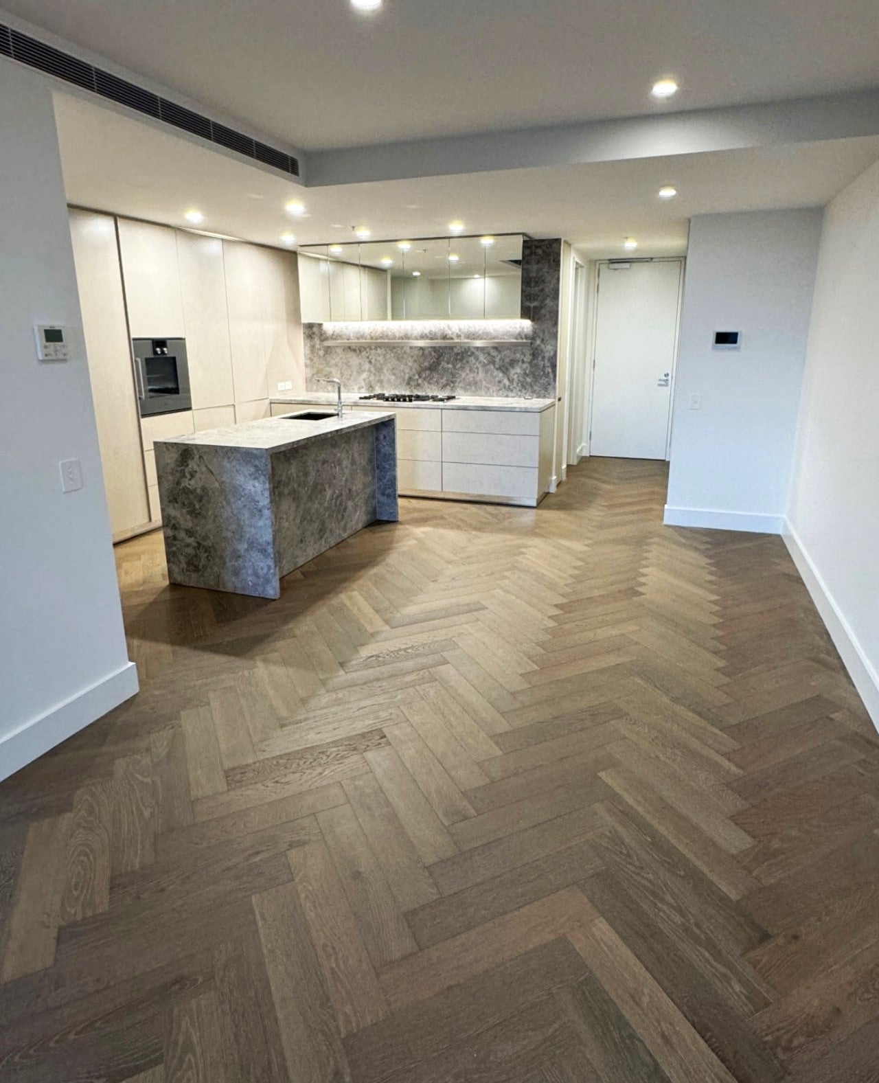 Meadow Grey Herringbone Timber Flooring