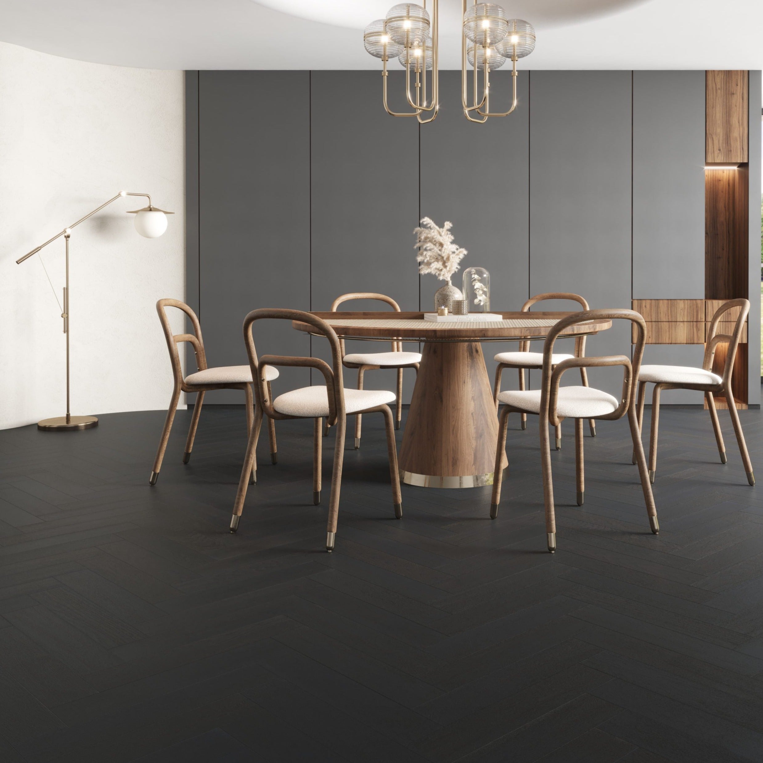 Raven Herringbone Timber Flooring