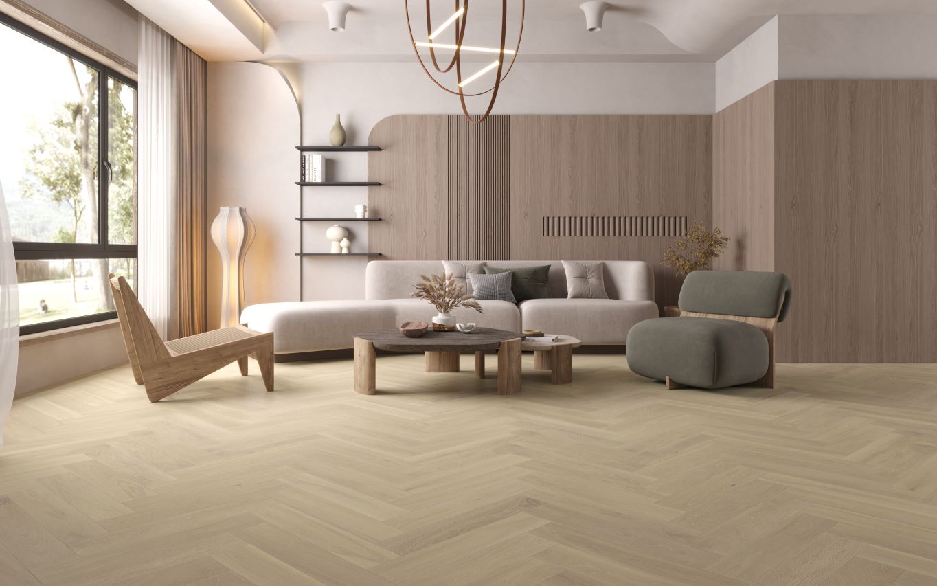 Limed Ash Herringbone Timber Flooring