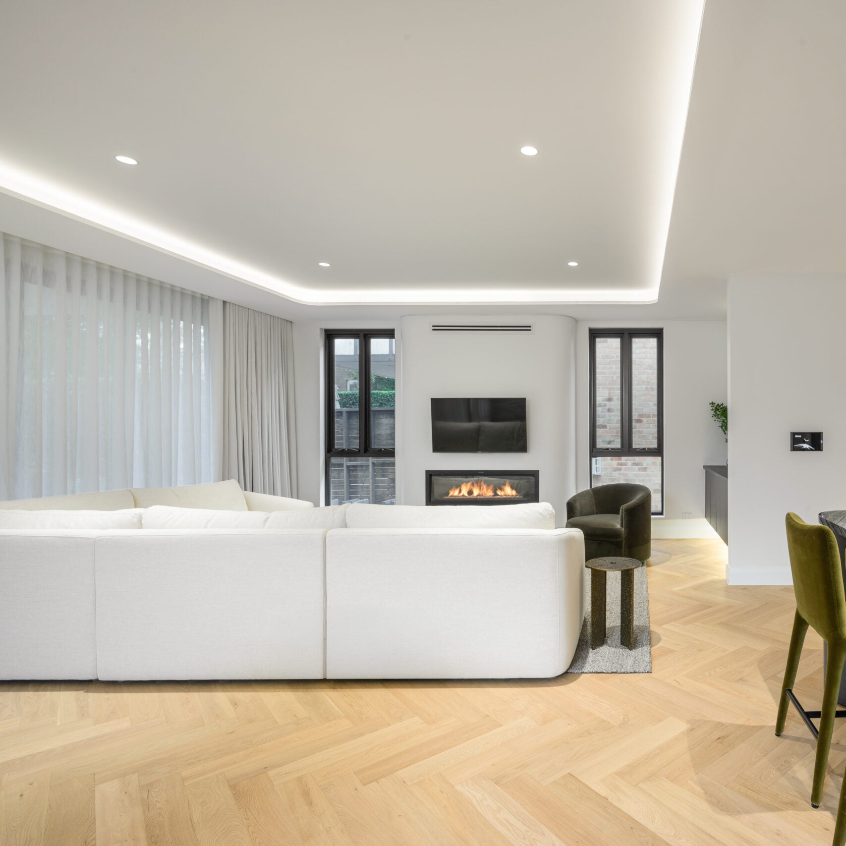 Neutral Oak Herringbone Timber Flooring