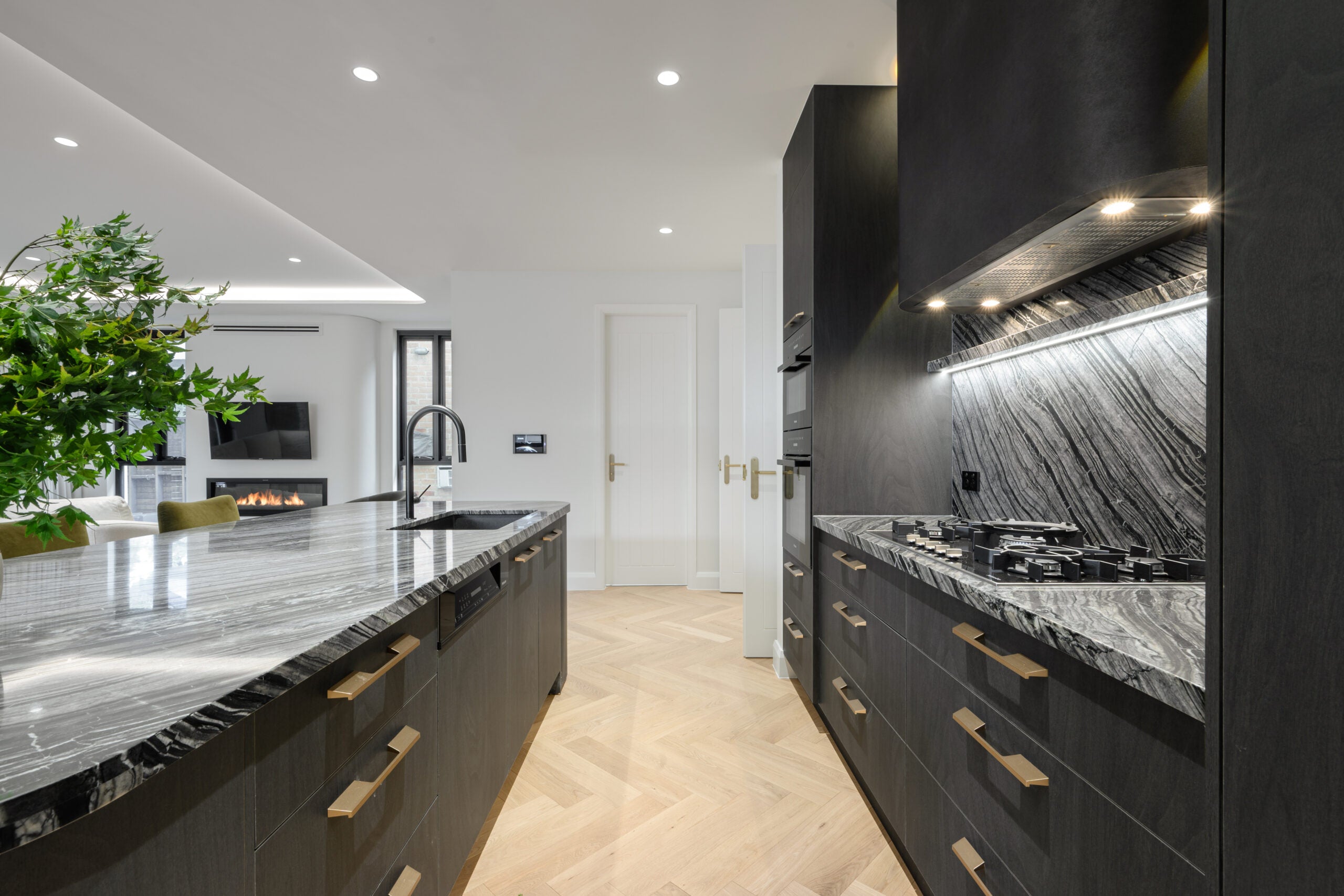 Neutral Oak Herringbone Timber Flooring