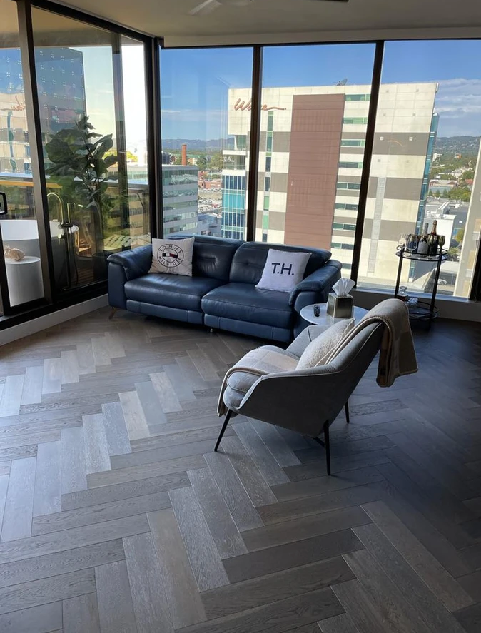 Alps Grey 14mm Herringbone Flooring