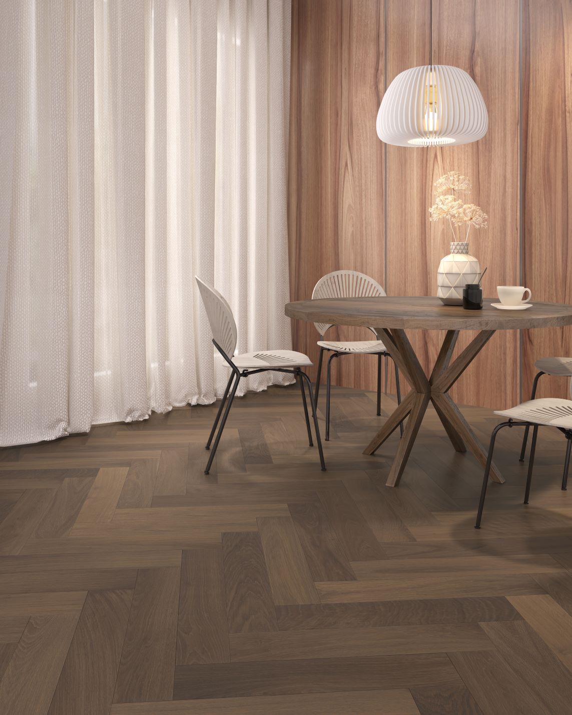 Smoked Chestnut Herringbone Timber