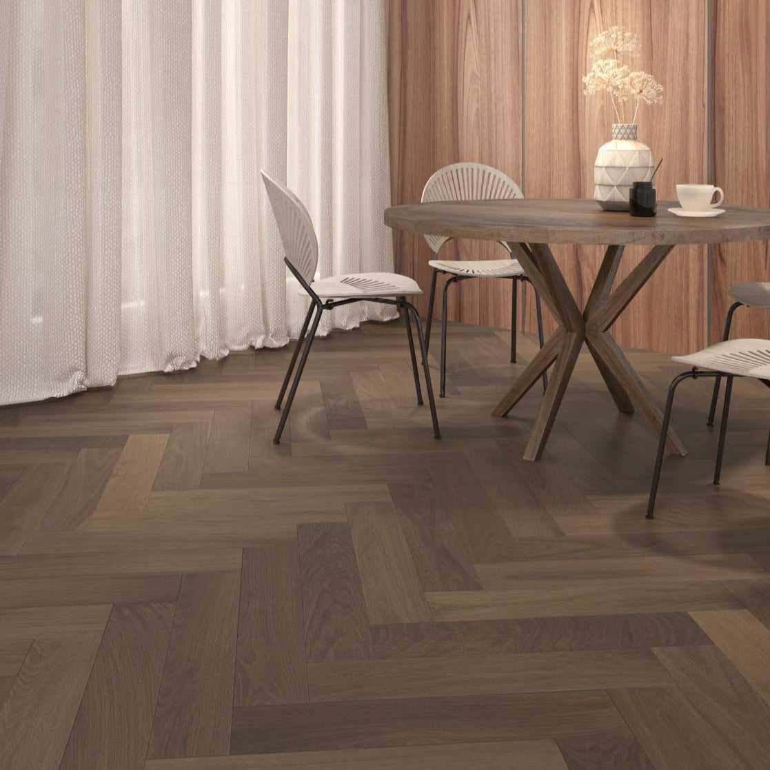 Smoked Chestnut Herringbone Timber