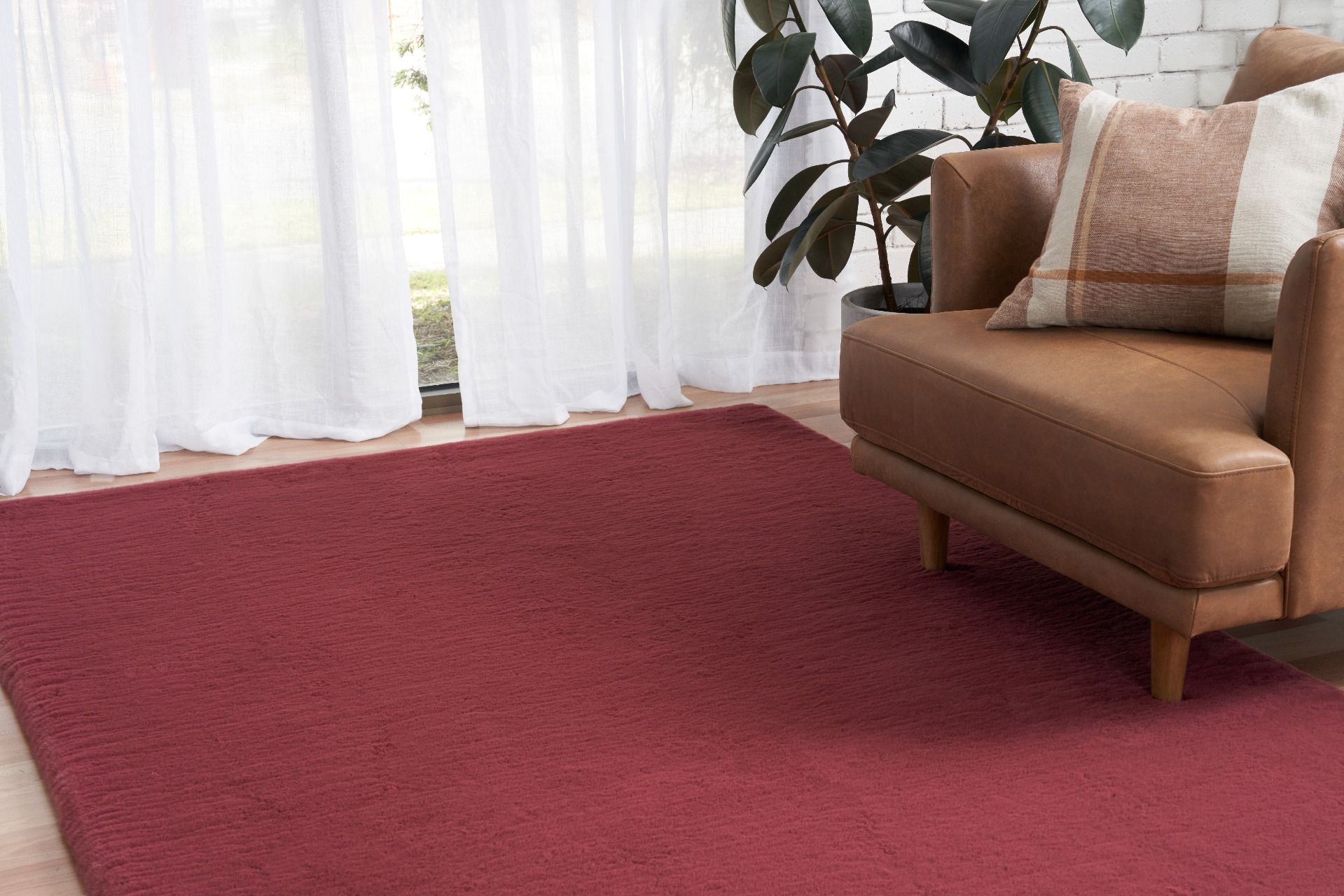 Celine Shaggy Rug - Ruby