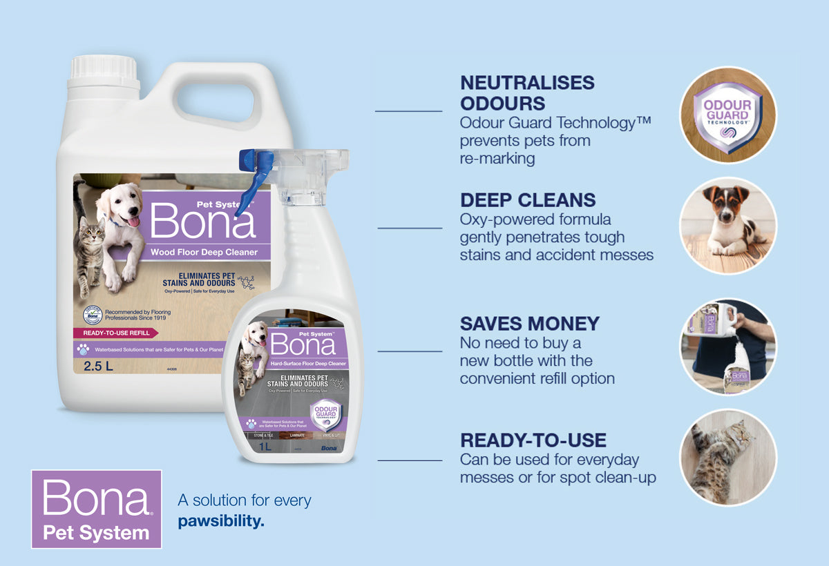 Bona Pet Timber Floor Cleaner 1L Spray Bottle