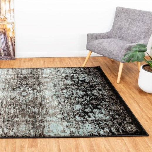 Raffia Rug - Black 7444